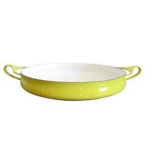 Dansk Kobenstyle Yellow Enamel Paella Pan 10" Jens Quistgaard Denmark IHQ
